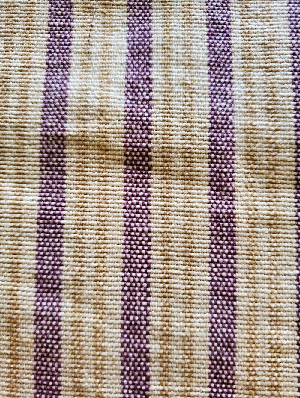 Rustic Primitive Barn Star Burgundy and Tan Ticking Stripe Cotton Placemats